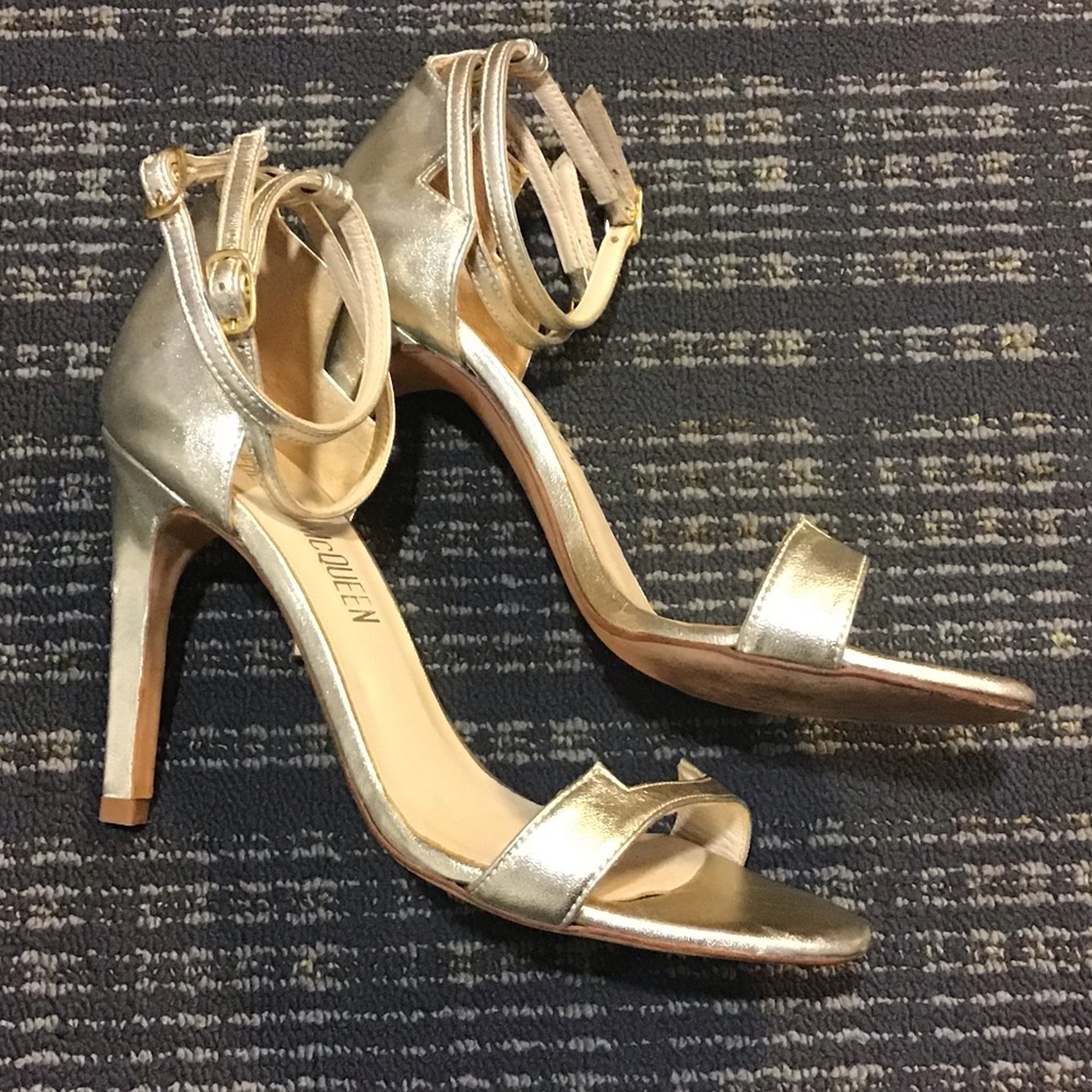 Spanish designer gold leather sandals by Rebecca McQueen